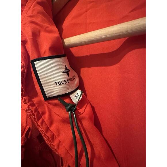 Tuckernuck Faye Red Guipure Lace Ruffle Tie Neck Top NWT Extra Small Sold Out - Picture 5 of 5